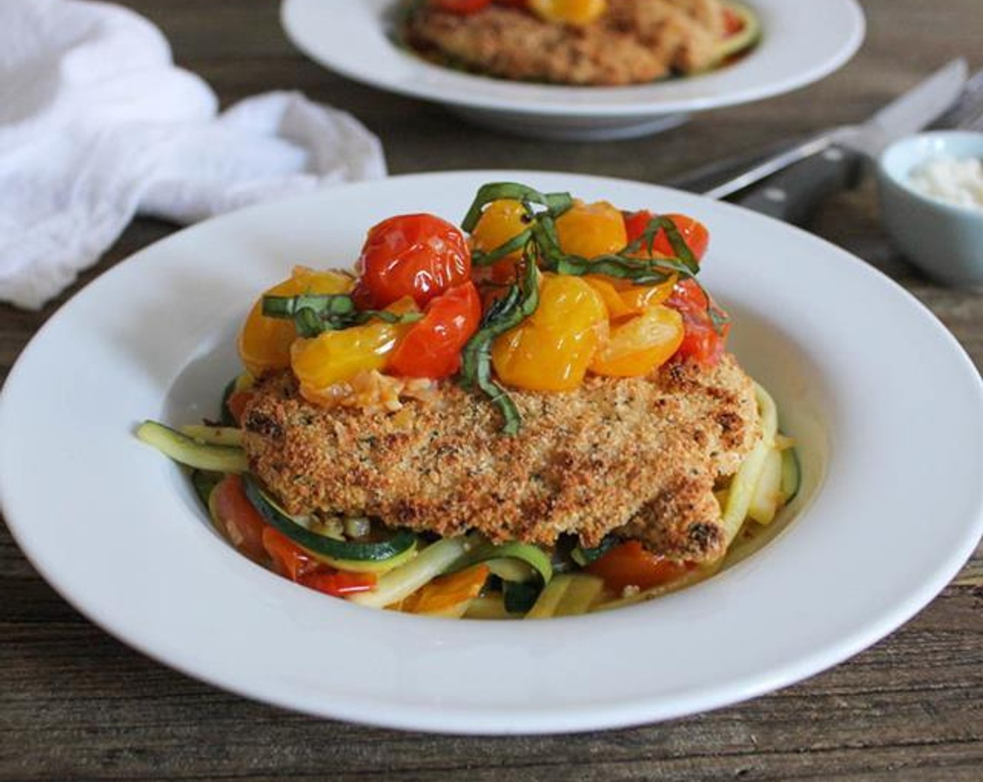 Chicken Cutlets and Zucchini "Pasta"