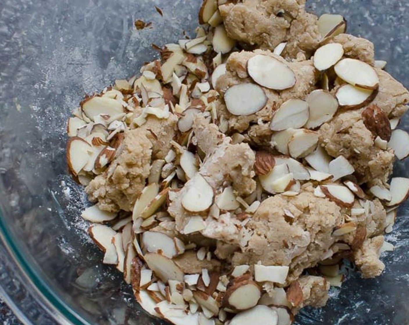 step 3 Add the Almonds (1 handful) and work them into the crisp so that they're evenly distributed. Set aside.