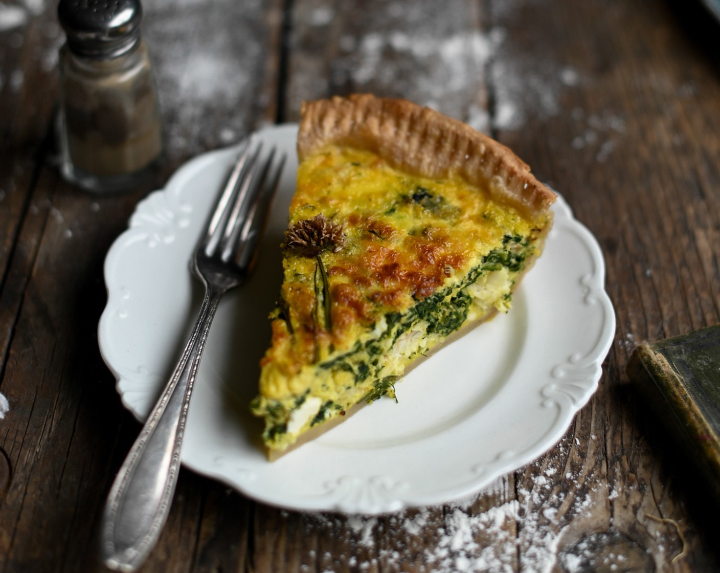 step 11 Leave the quiche to cool slightly before serving with a green salad and crisp white wine. Enjoy!