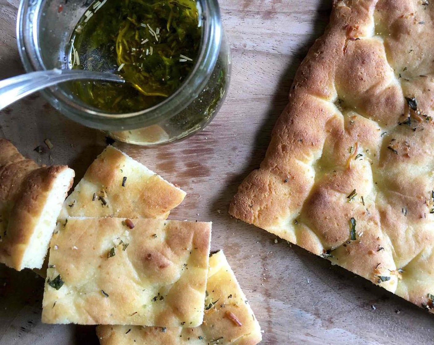 Low Carb Focaccia with Dipping Sauce