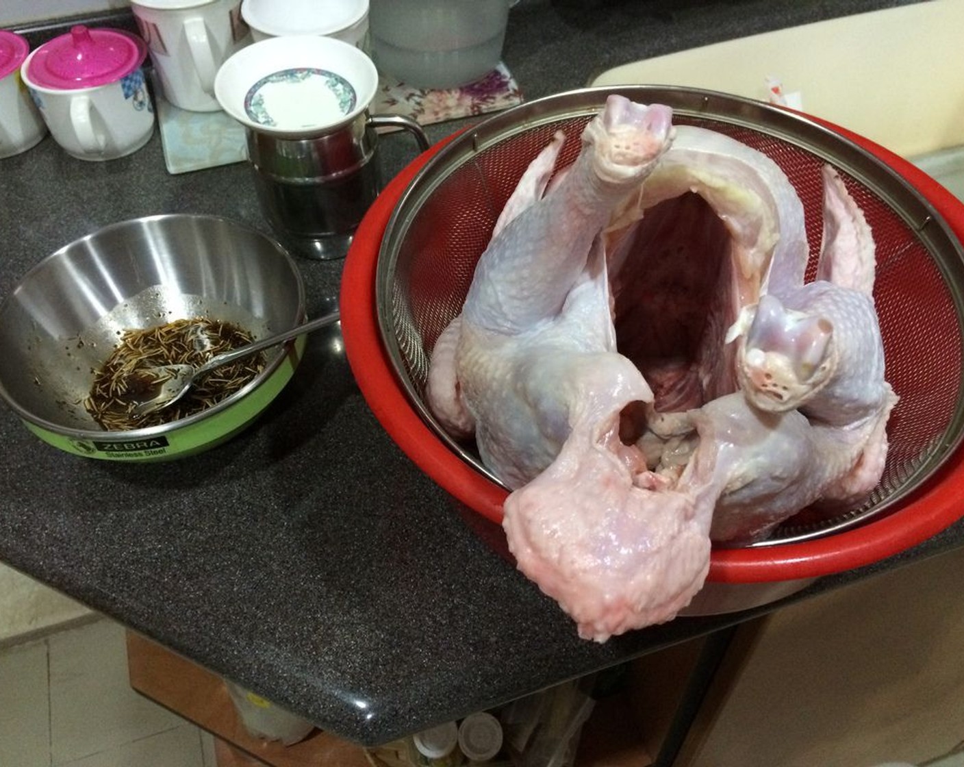 step 2 Rub the Whole Turkey (8.8 lb), inside and out, with the seasoning. Let the marinade soak on the turkey for at least 4 hours, preferably overnight.