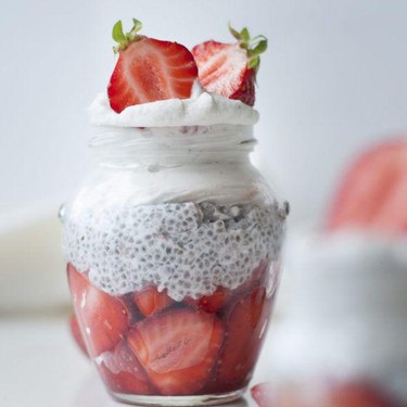 Strawberry Chia Pudding with Coconut Whipped Cream Recipe | SideChef