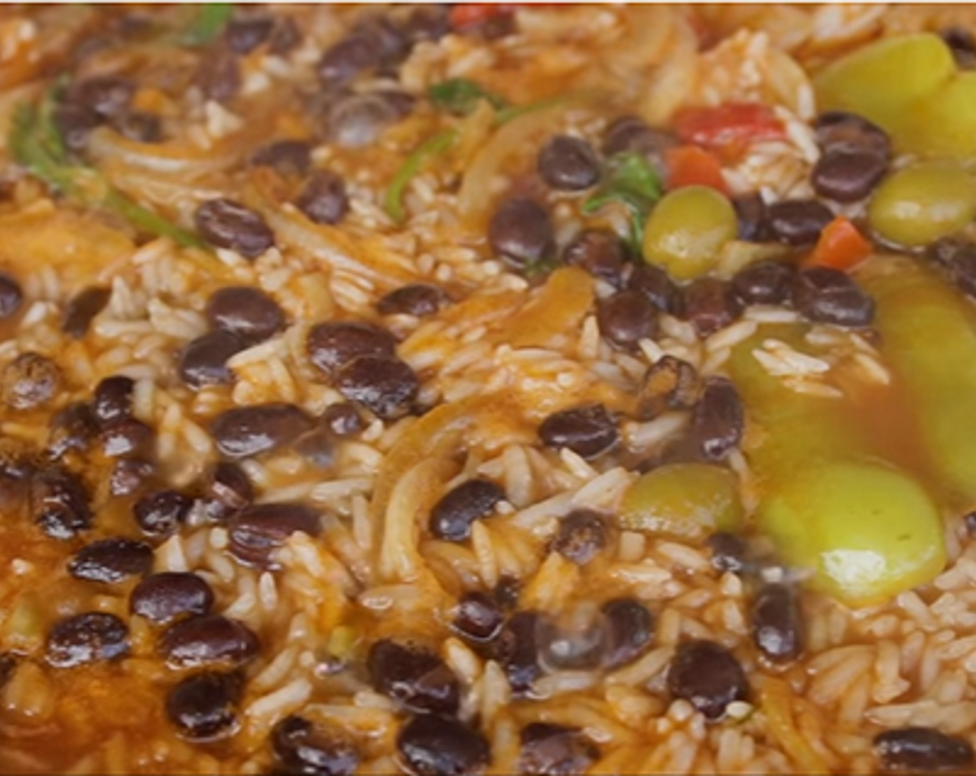 step 3 Add Canned Black Beans (2 1/3 cups), and Cubanelle Pepper (1/2) and stir to combine. Add Long Grain White Rice (3 cups), Water (3 1/2 cups) and mix together. At this point add Salt (1 tsp), stir and add few springs of Fresh Cilantro (4 sprigs). Cook until the water evaporates.