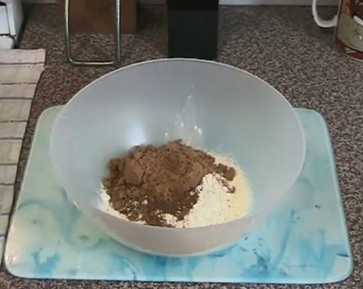 step 1 Into a large bowl, add and mix the All-Purpose Flour (1 cup), Self-Rising Flour (1/2 cup), Ground Cinnamon (1 tsp), and Brown Sugar (1 cup).