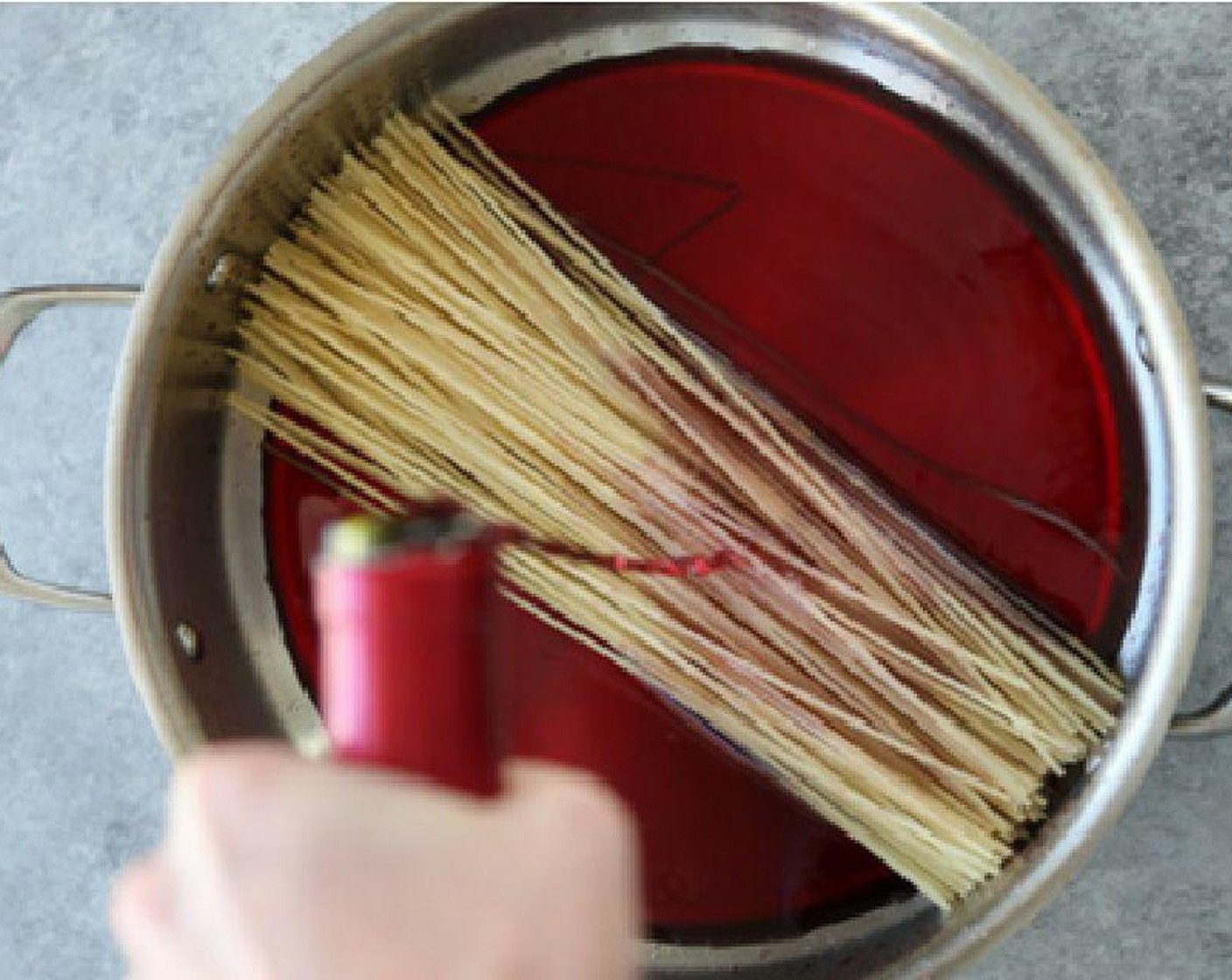 step 2 Add Light Red Wine (3 cups), Sea Salt (1 tsp), and a cup of water, and bring to a boil. Add the Gluten-Free Spaghetti (8 oz) and reduce heat to a rapid simmer.