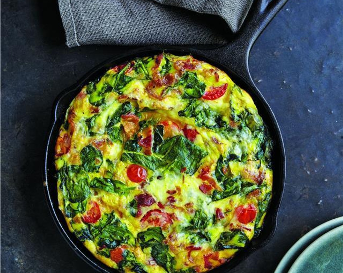Spinach, Tomato, and Bacon Frittata