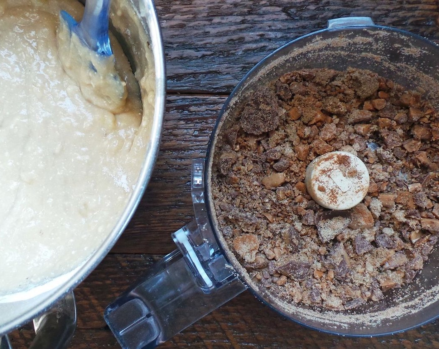 step 5 Add the All-Purpose Flour (2 1/4 cups), Baking Powder (3/4 tsp), Baking Soda (1/2 Tbsp), and Salt (1/2 tsp). Mix until combined.