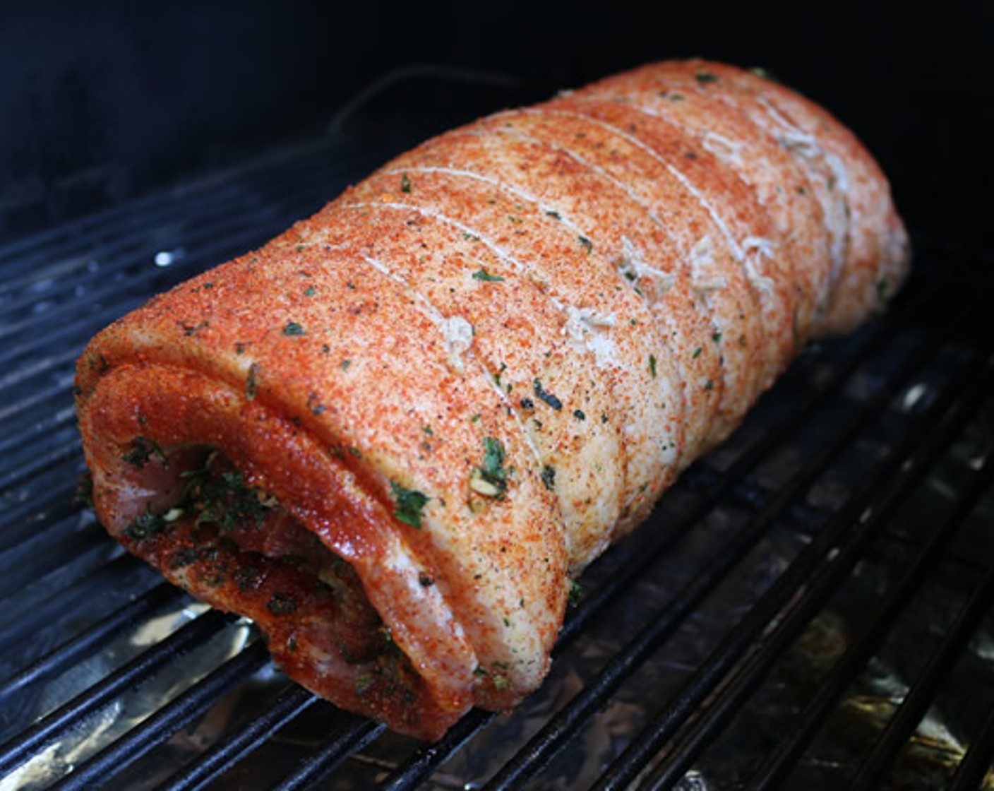 step 7 Now it’s time to get the Porchetta out on the smoker. For this cook I’m using my Yoder Smoker, but you can use any smoker. Get your smoker up to 250 degrees F (120 degrees C) and hold it steady.