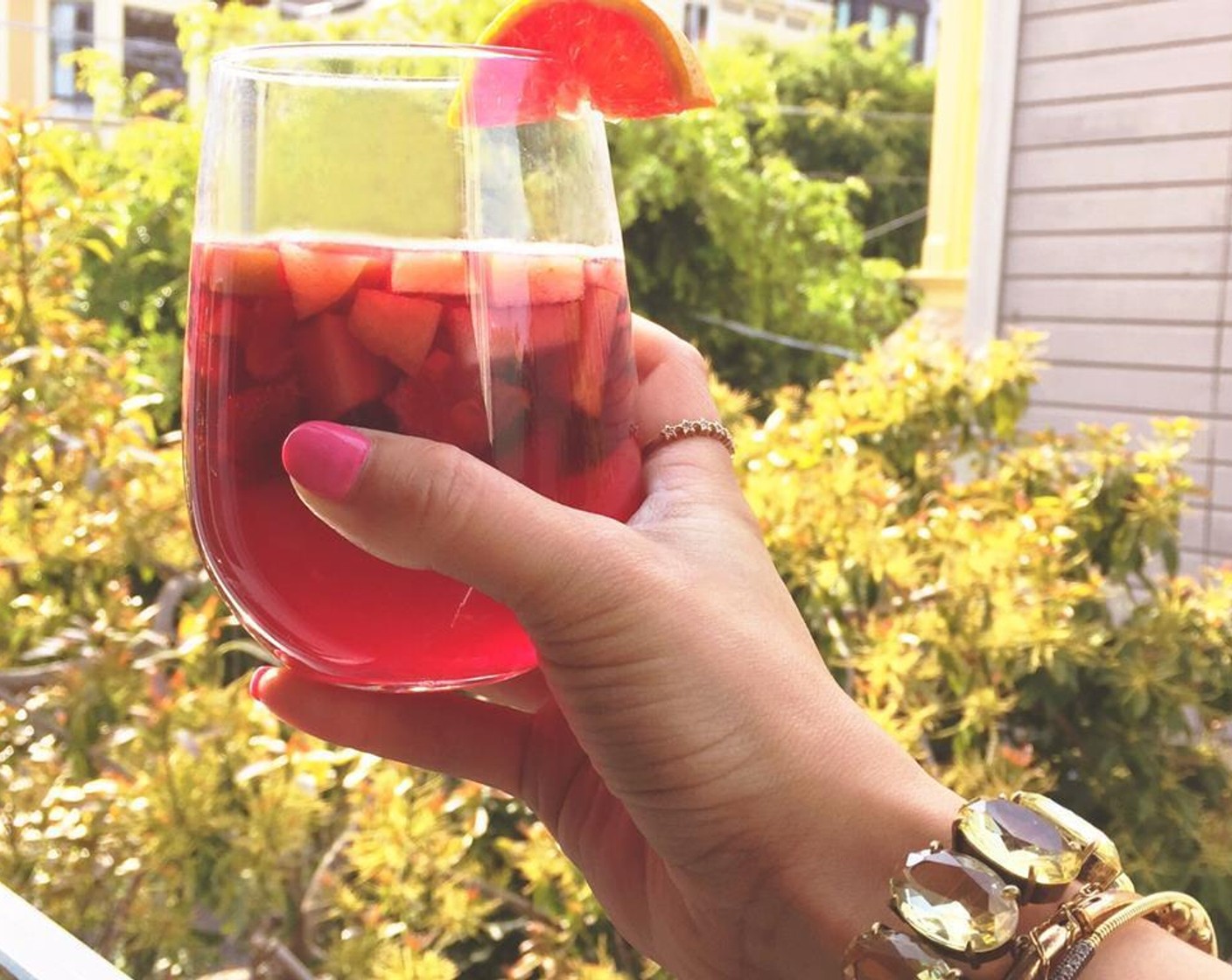 step 3 Top with Soda Water (2 fl oz) and add as many ice cubes as you like. This can be made in advance. The longer it sits, the boozier (and potentially tastier) the fruit will be, just don't add the sparkling water or ice until you're ready to serve.