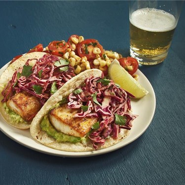 Fish Tacos with Chipotle Crema, Corn, and Tomatoes Recipe | SideChef