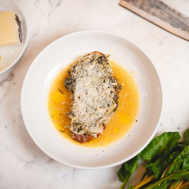 Braised Greens & Chili Bruschetta Recipe | SideChef