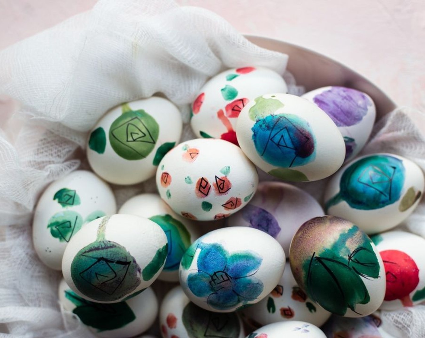 step 2 And then, you paint each Eggland's Best Classic Eggs (12). We aren’t worried about perfection. There’s nothing your little brush can do that a sharpie can’t correct with a swirl and a dot. Just wait about 20-30 minutes for the eggs to dry before decorating with the pen.
