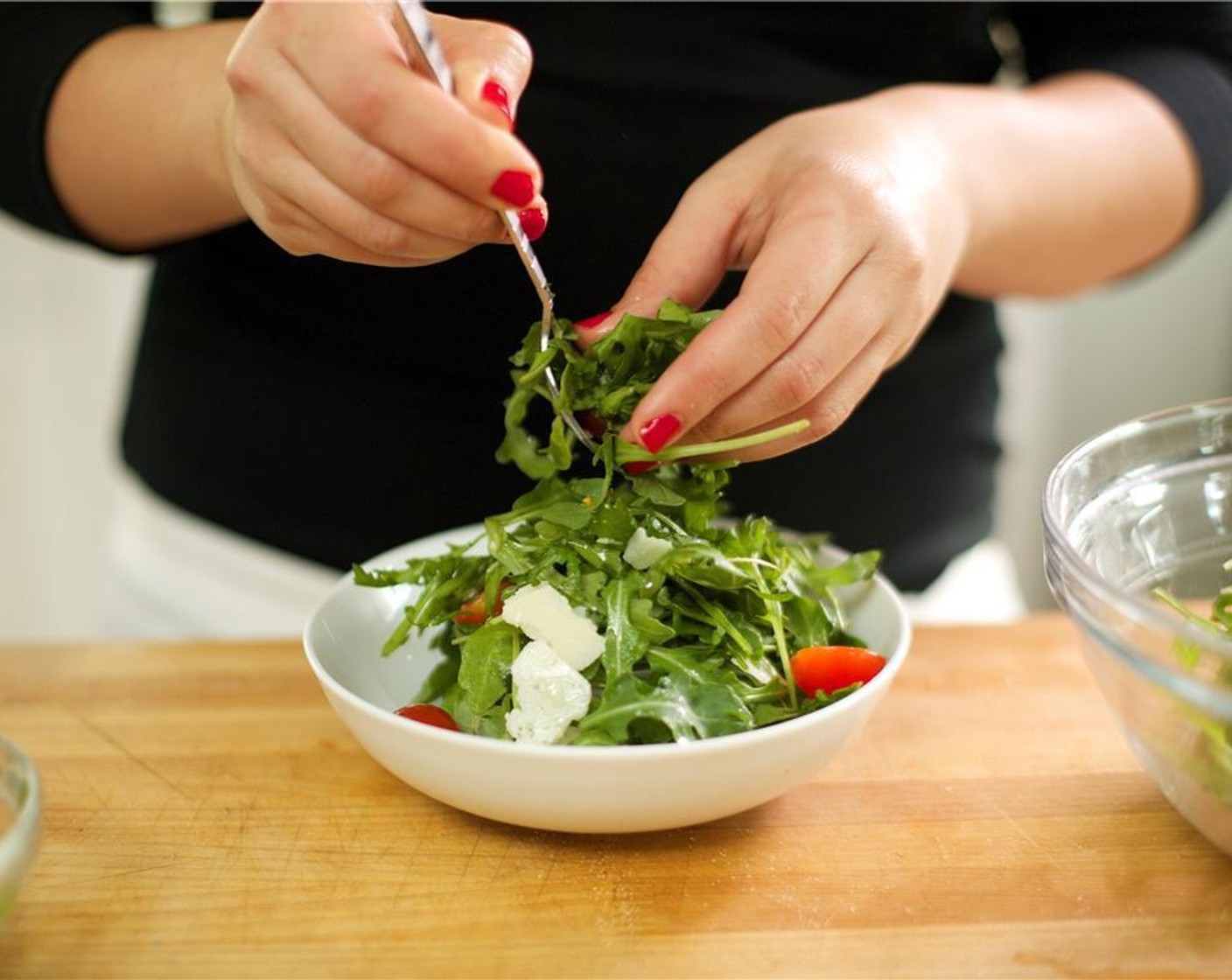 step 17 Finish the salad with Shaved Parmesan Cheese (1/4 cup). Cut the pizza into slices of your preferred size.