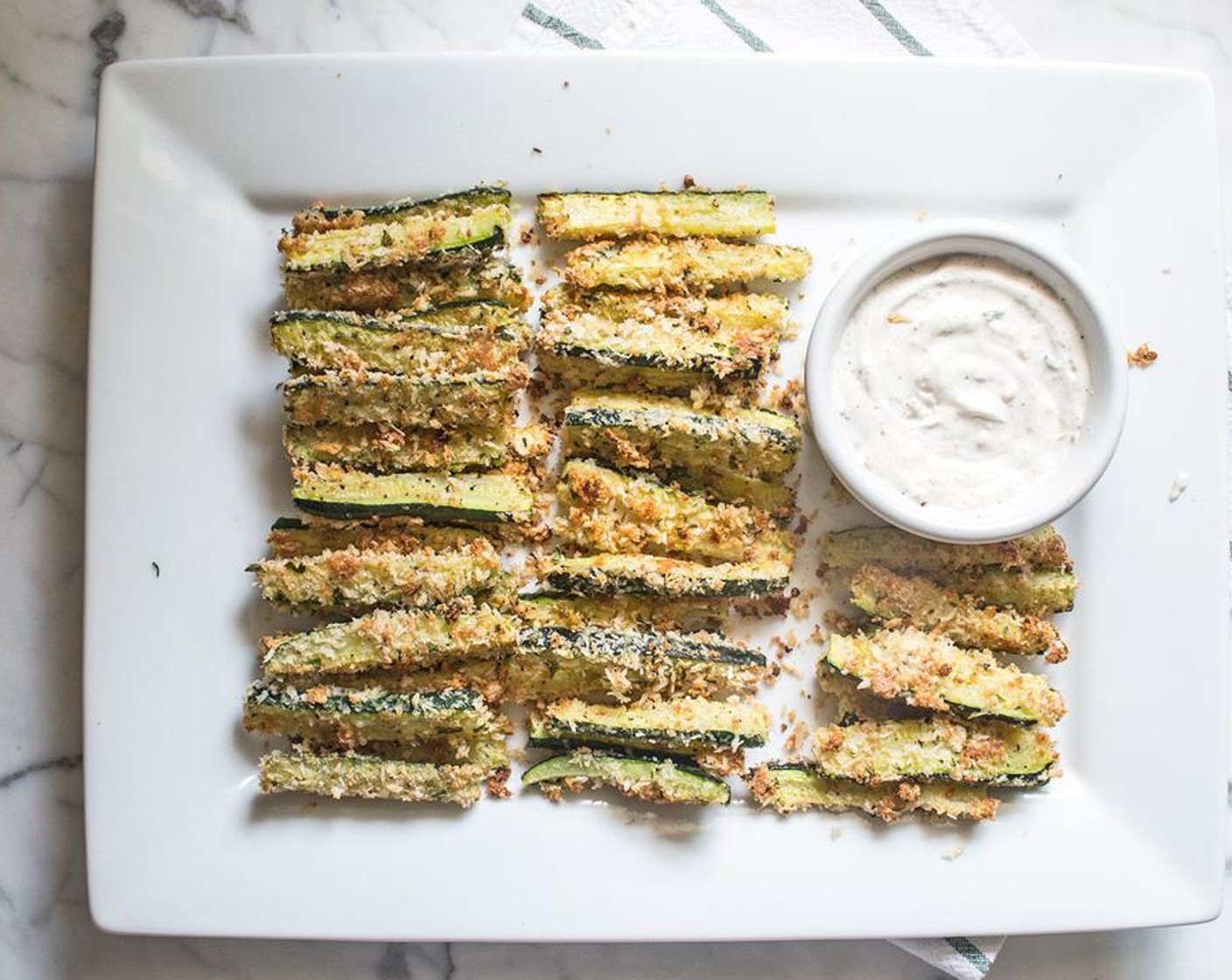 Baked Parmesan Zucchini Fries with Garlic Aioli