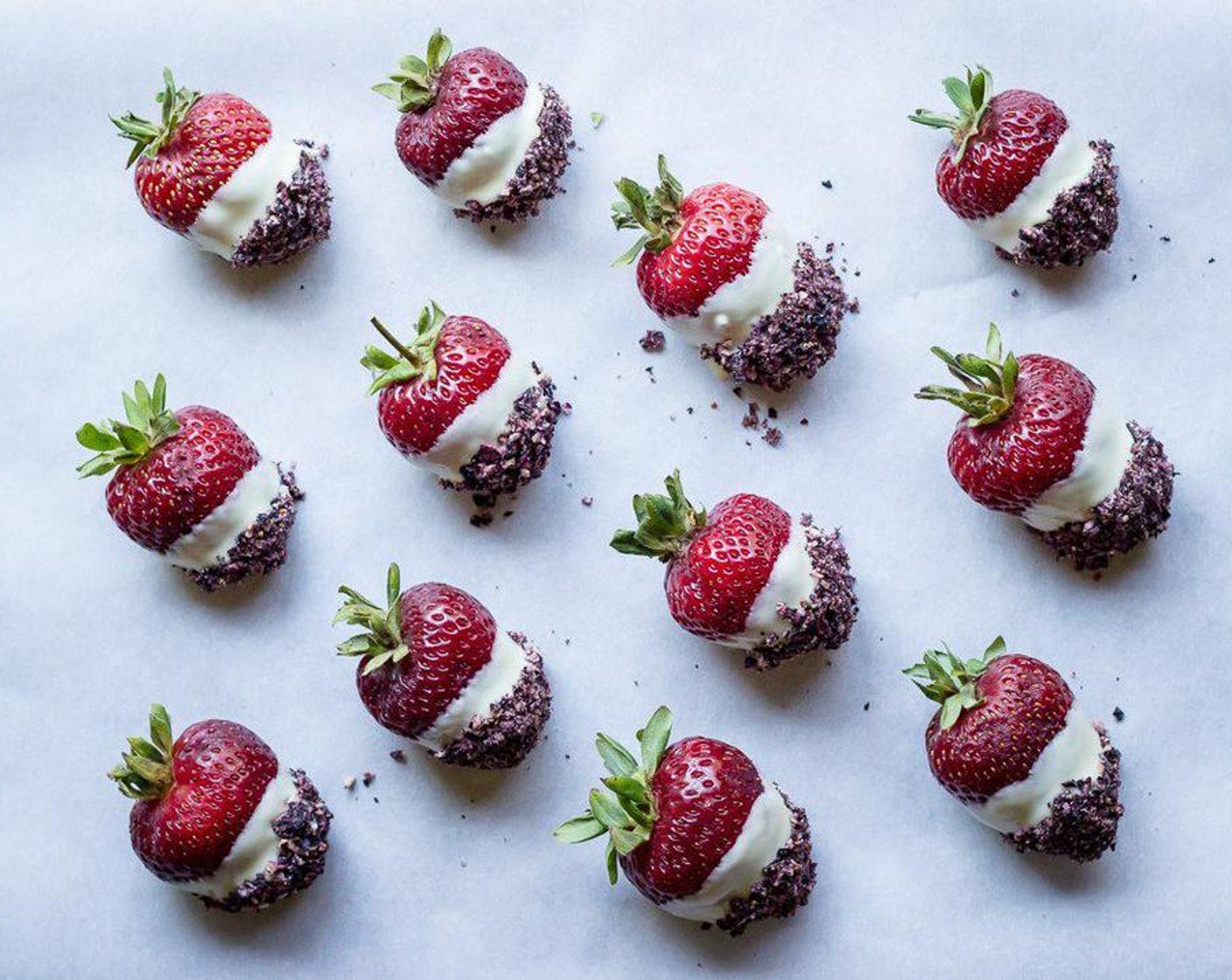 Natural Red White and Blue Dipped Strawberries