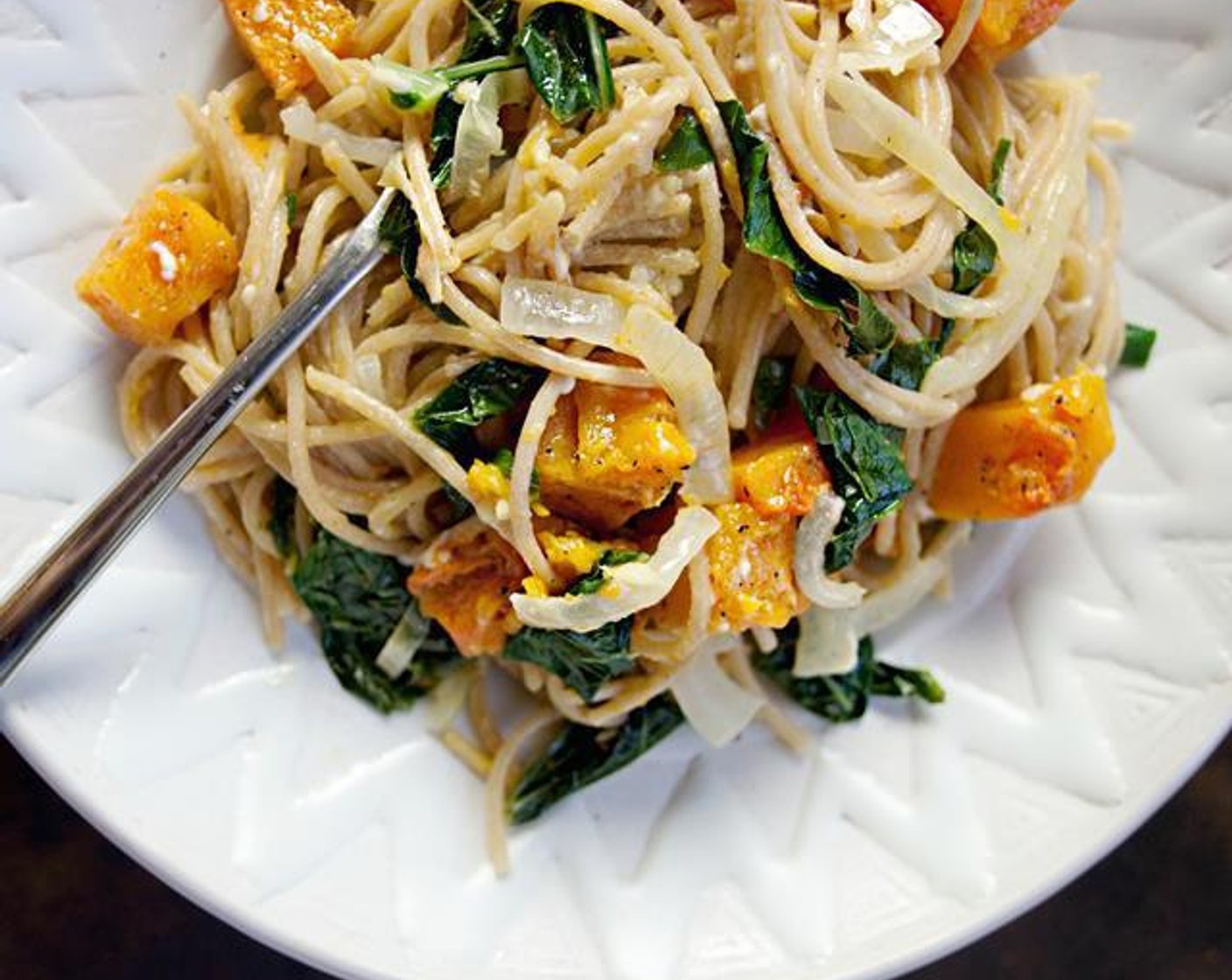 Creamy Pasta with Butternut Squash and Kale