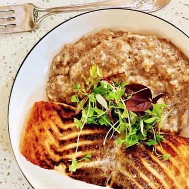 Seared Salmon Oatmeal Bowl Recipe | SideChef