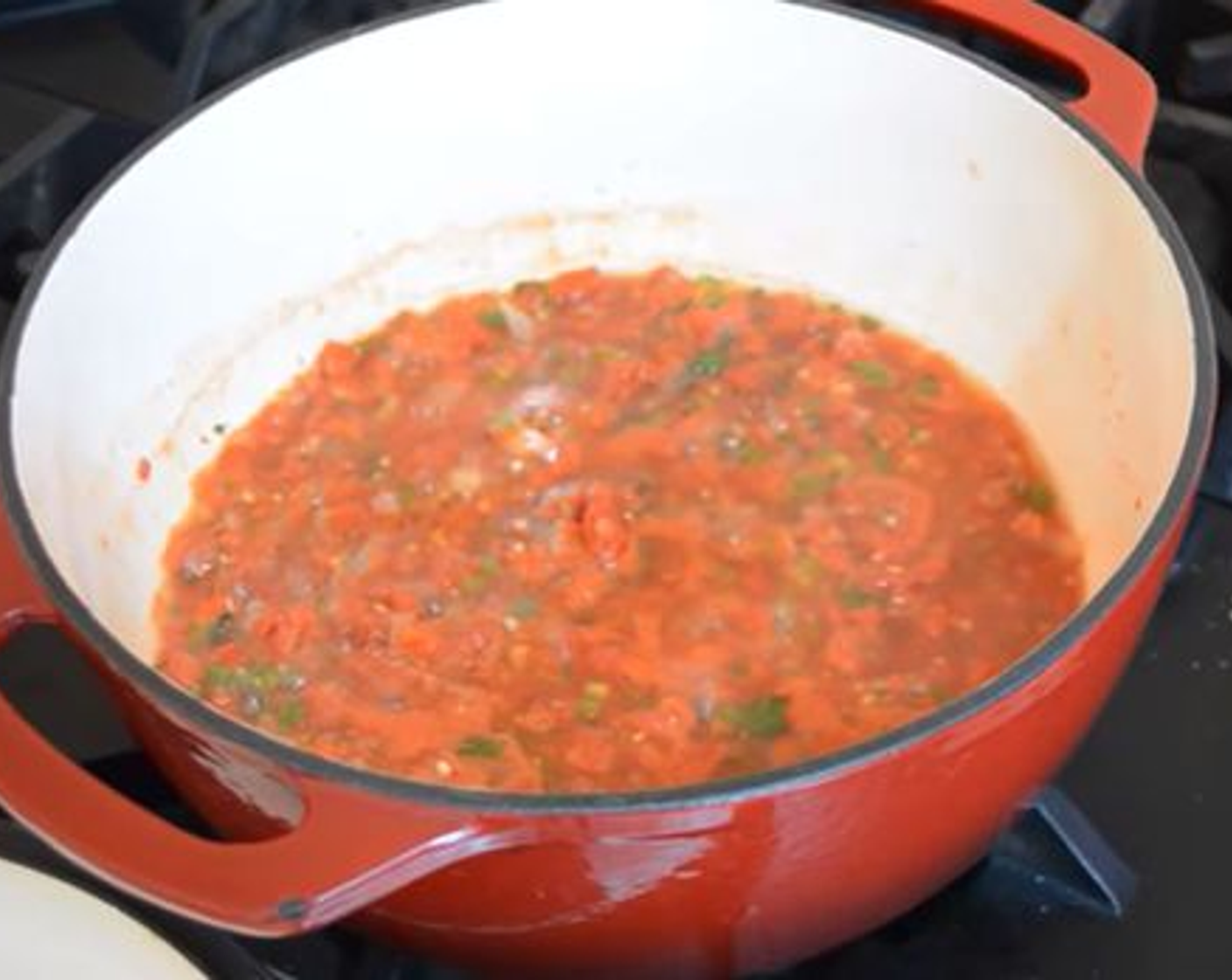 step 4 Add the Fresh Cilantro (3/4 tsp) and lower the heat even further, letting it cook for around 10 minutes. Remove the lid and raise the heat, once boiling add the Corn Starch (1 Tbsp) mixture, and once it thickens turn off the heat.