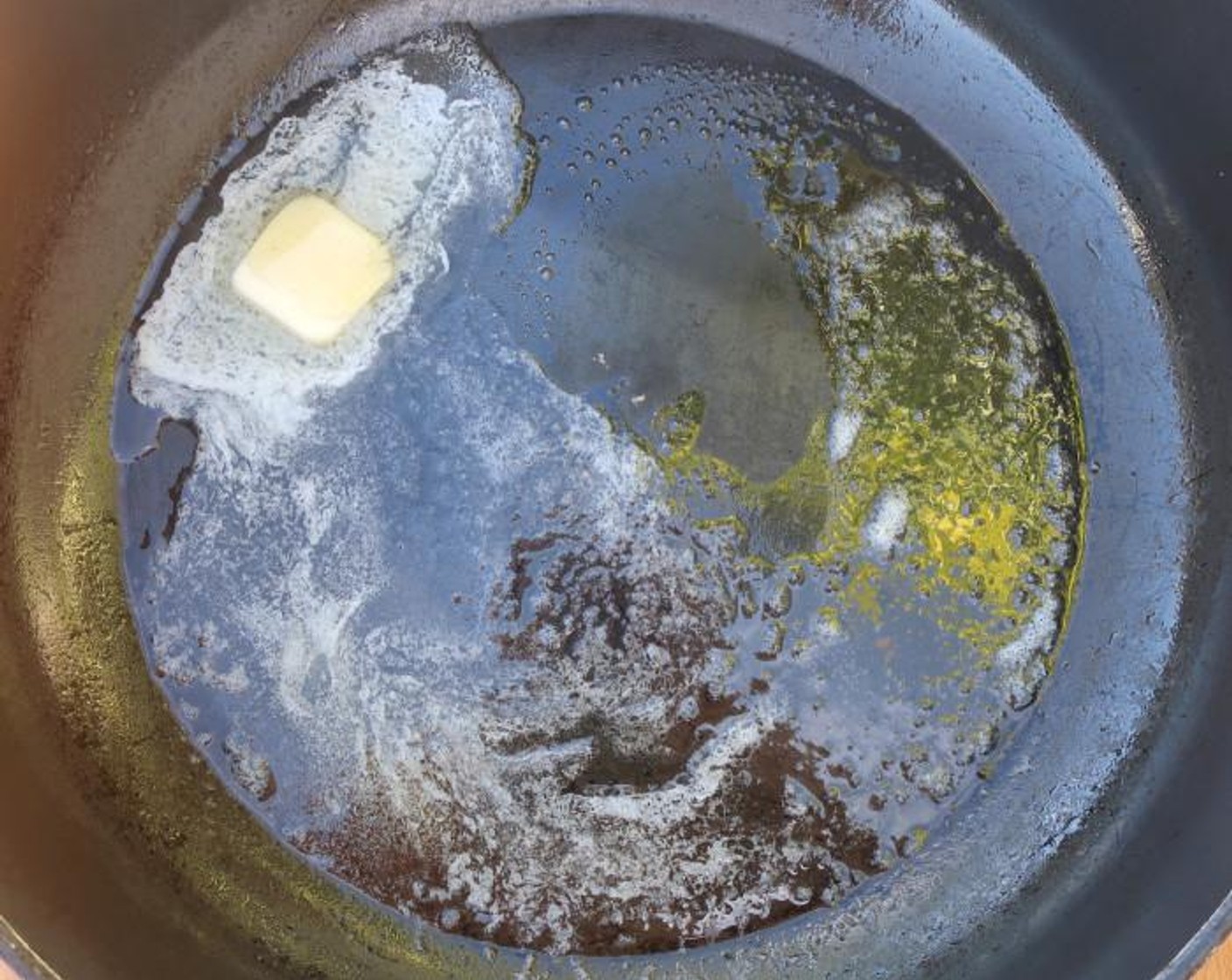 step 1 Melt Butter (1/4 cup), add Granulated Sugar (2 Tbsp) and cook until sugar starts to caramelize, add Honey (2 Tbsp).
