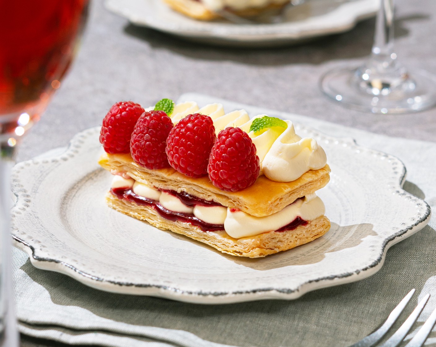 Raspberry Lychee Mille-Feuille