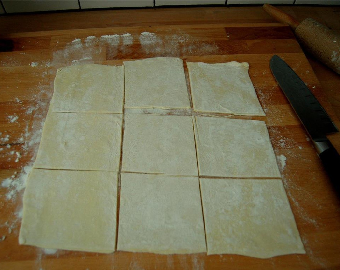step 4 Cut the dough into squares.