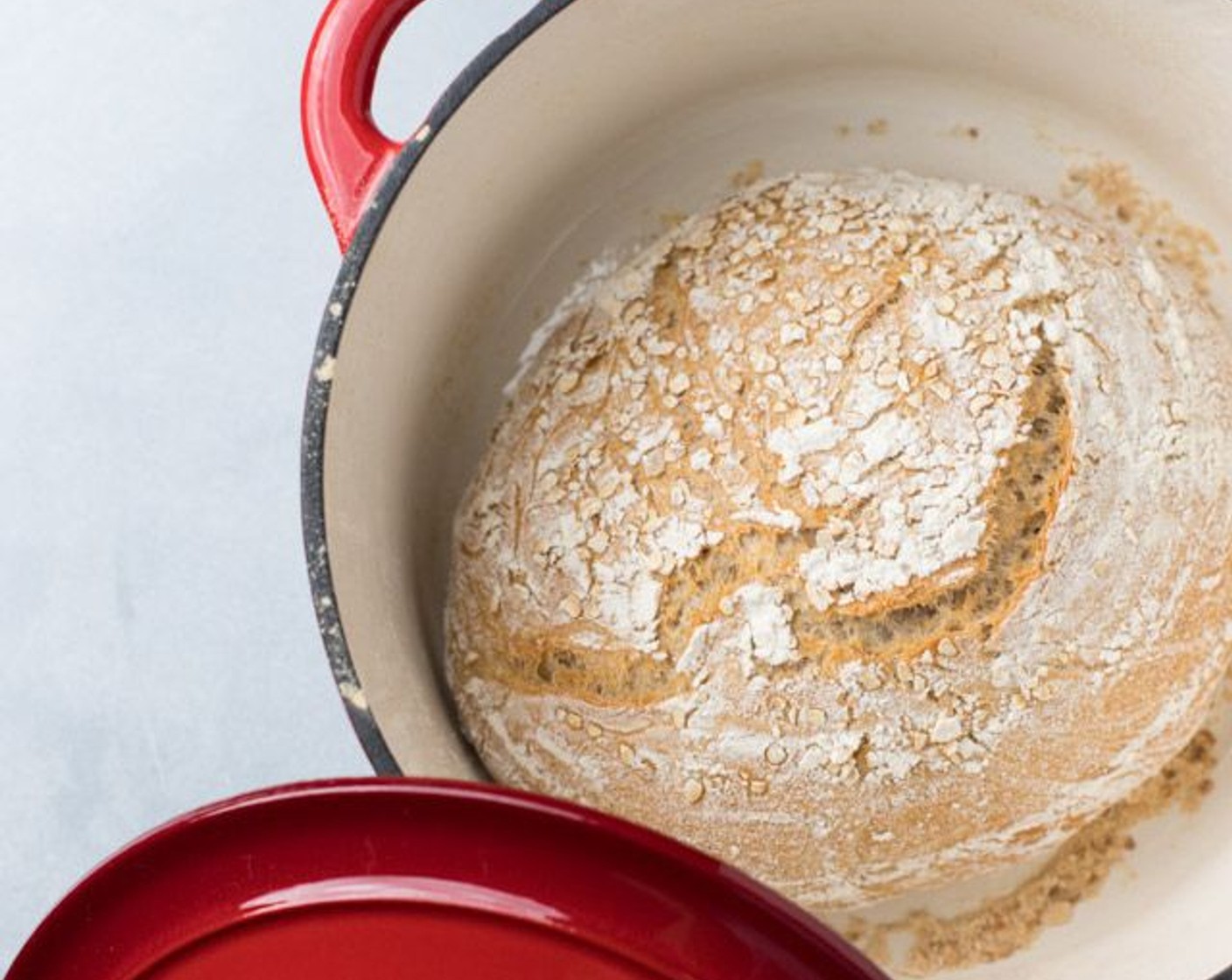 step 10 Put the lid on the dutch oven and place it back into the oven to bake for 30 minutes. After 30 minutes, remove the lid and bake for an additional 10 minutes.