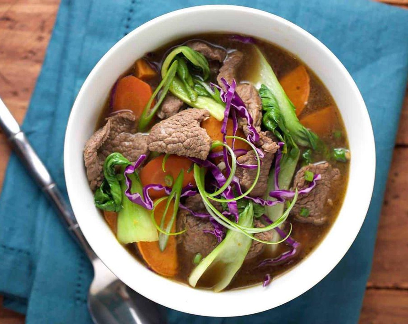 Chinese Five Spice Beef Soup with Bok Choy