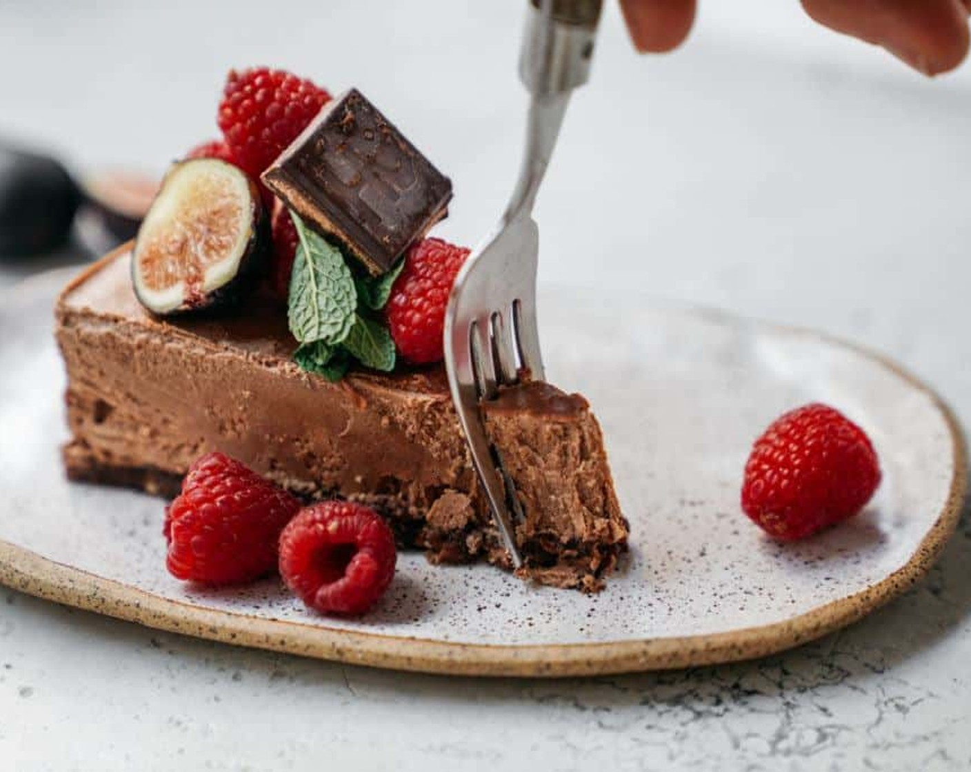 Vegan Cashew Chocolate Mousse Cake