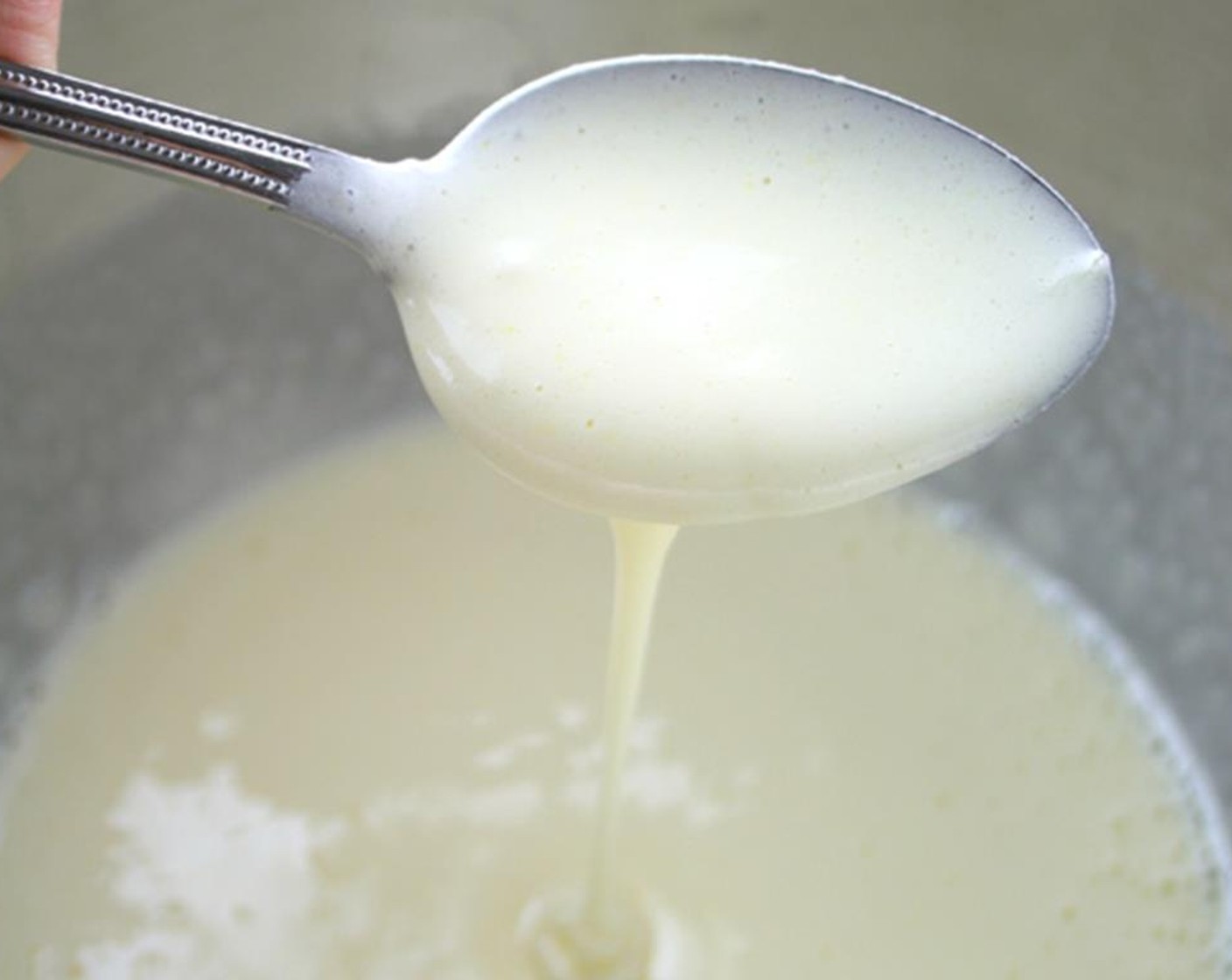 step 5 Beat Eggs (3) and Granulated Sugar (1 cup) in a larger mixing bowl until thick and pale yellow in color.