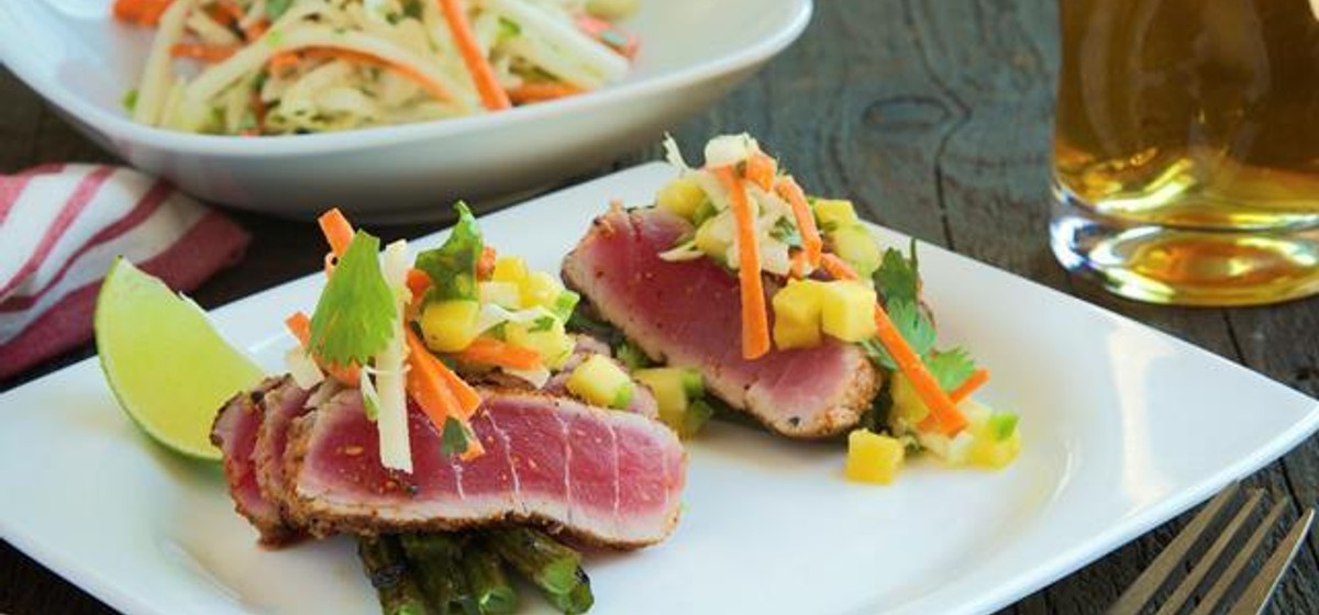 Seared Ahi Tuna with Miso Tahini Slaw Recipe SideChef