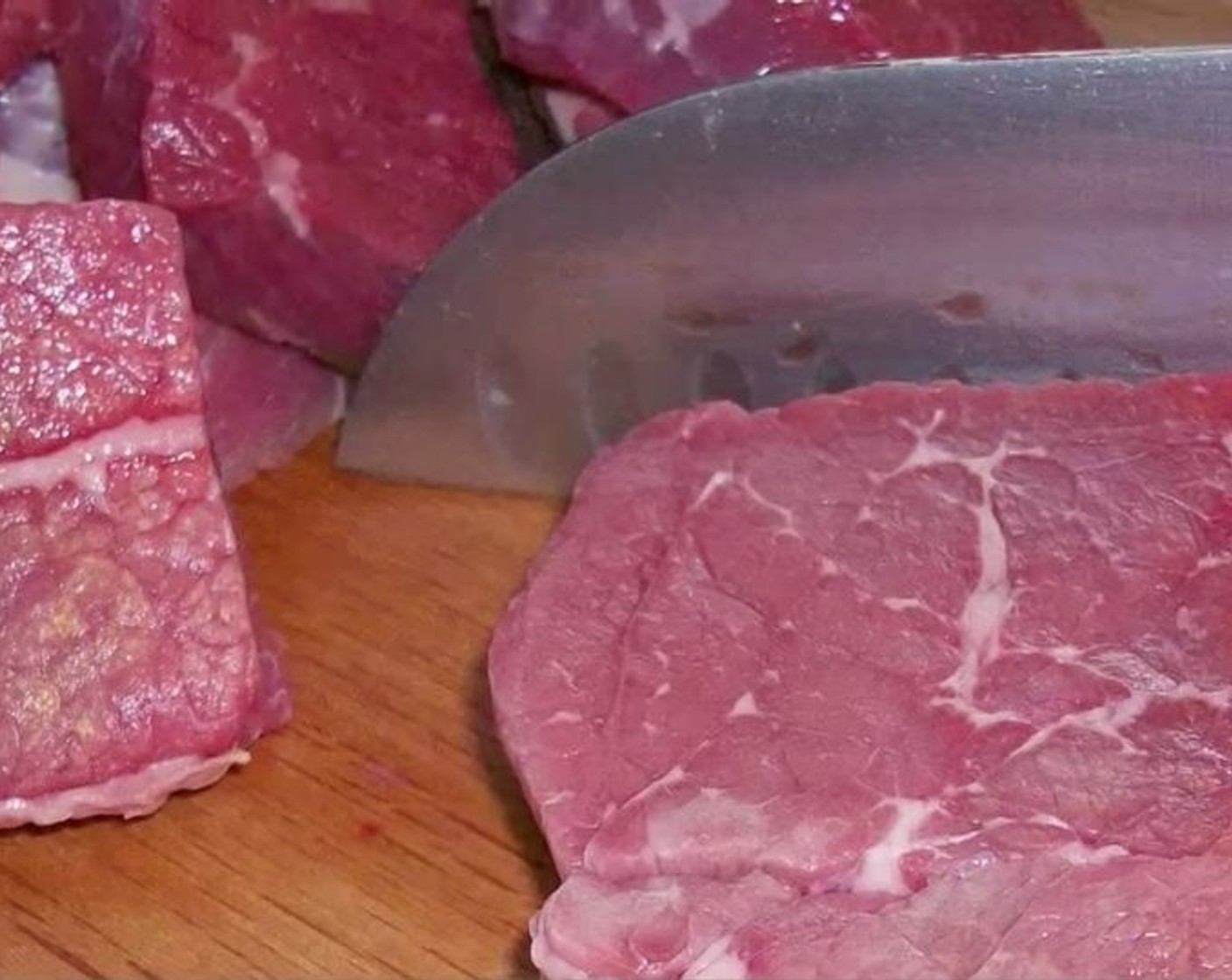 step 1 Cut the Beef Chuck (2 lb) into pieces, about 2-3 inches square and about 3/4-inch thick.