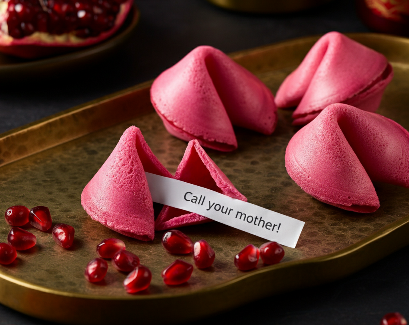 Pomegranate Homemade Fortune Cookies