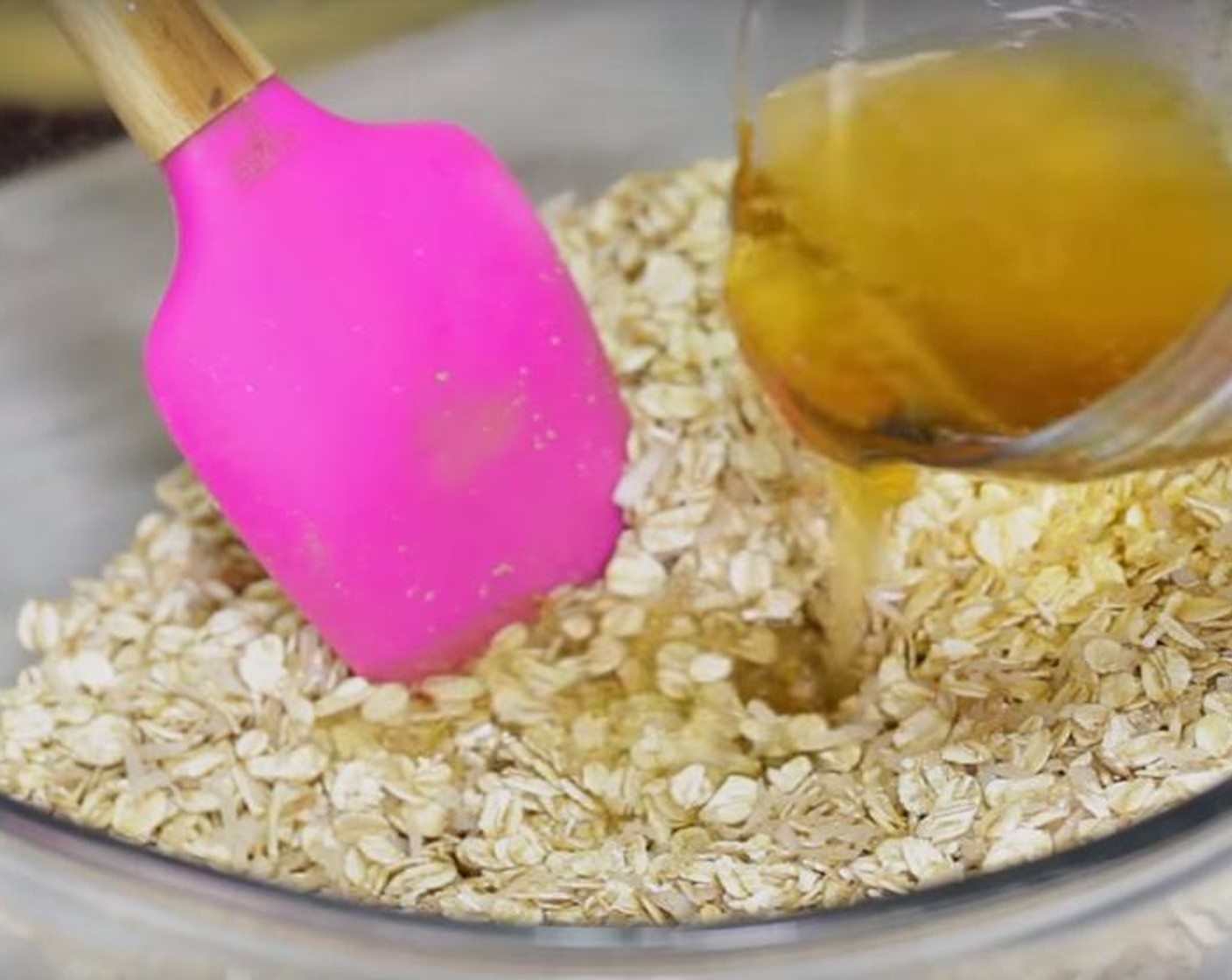 step 3 Mix Corn Oil (4 Tbsp) and Honey (4 Tbsp) in a smaller bowl. Pour it over the dry mixture and mix it in.