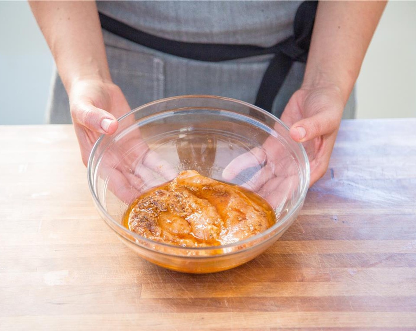 step 9 Pat dry the Skinless Chicken Breasts (2) with paper towels. Place the chicken in the bowl with the marinade and toss to coat.