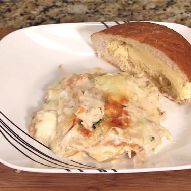 Lazy Man's Alfredo Chicken Lasagna Recipe | SideChef