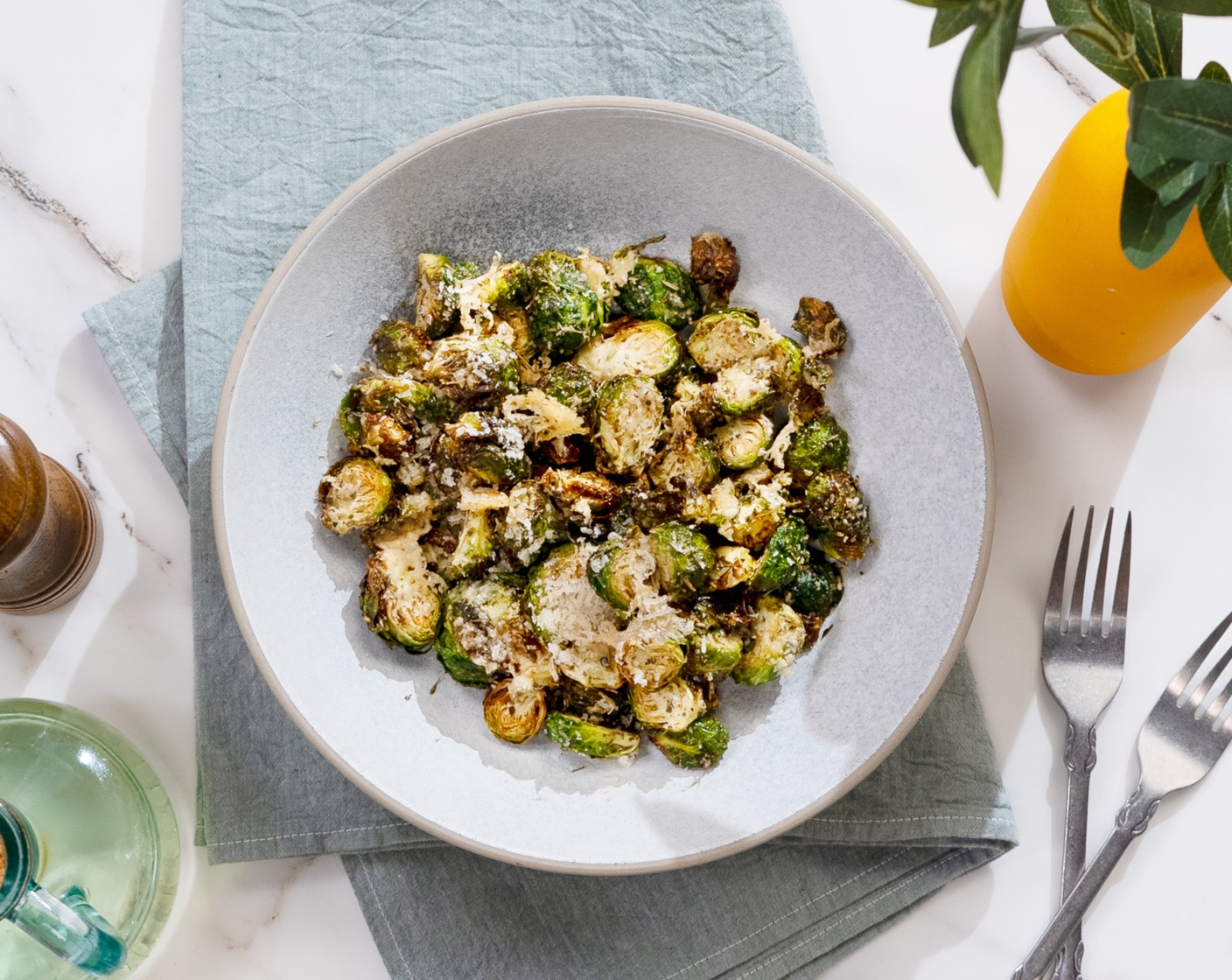 Crispy Parmesan Air Fryer Brussels Sprouts