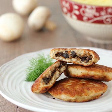 Chicken Kotleti with Mushroom Stuffing Recipe | SideChef