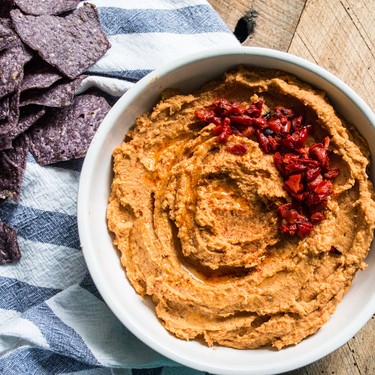 White Bean Hummus with Red Pepper and Garlic Recipe | SideChef