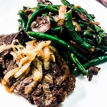 Fork Tender Steak with Green Beans and Mushrooms Recipe | SideChef