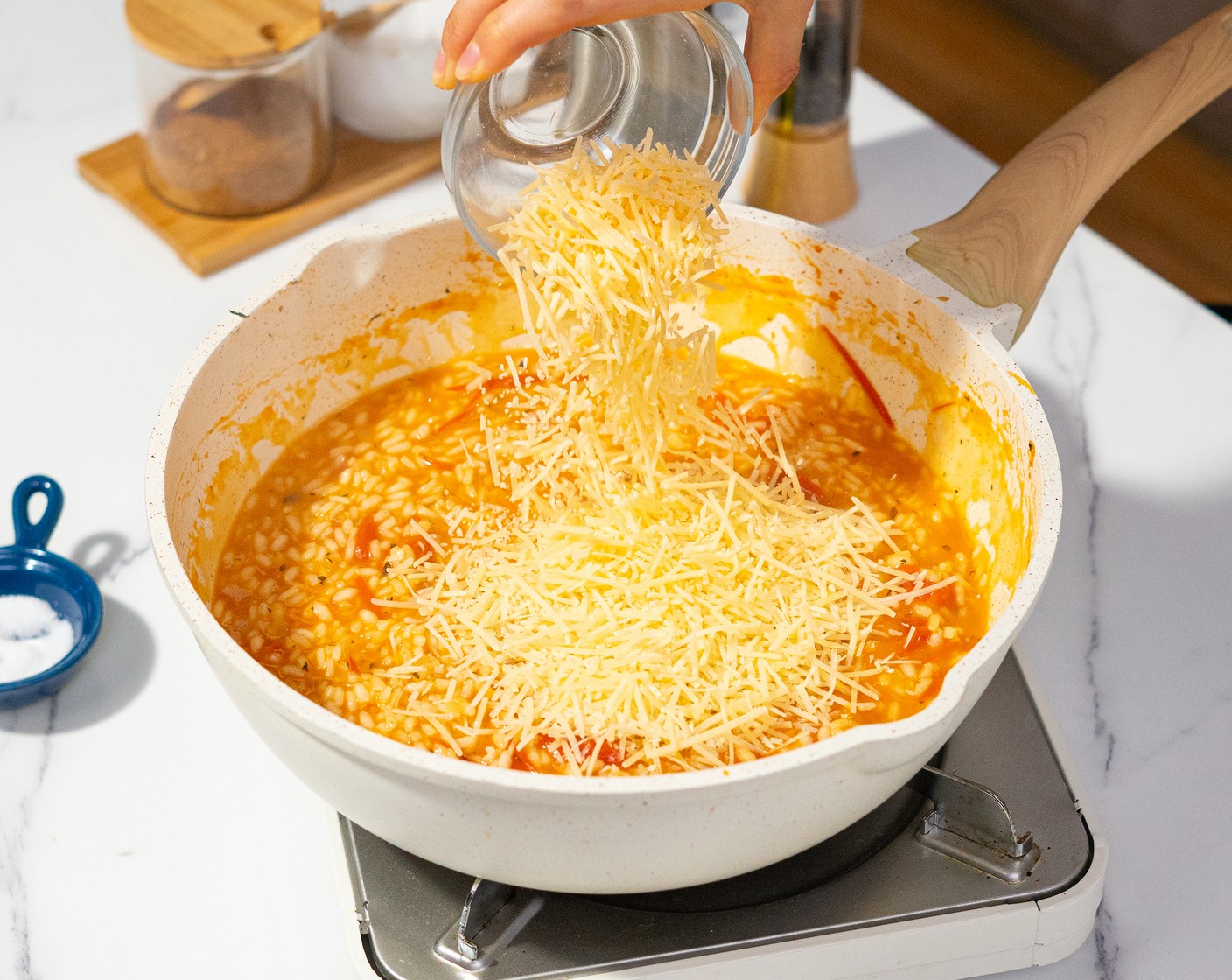 step 8 Stir the Parmesan Cheese (1 cup) into the risotto. Season with salt and pepper to taste.