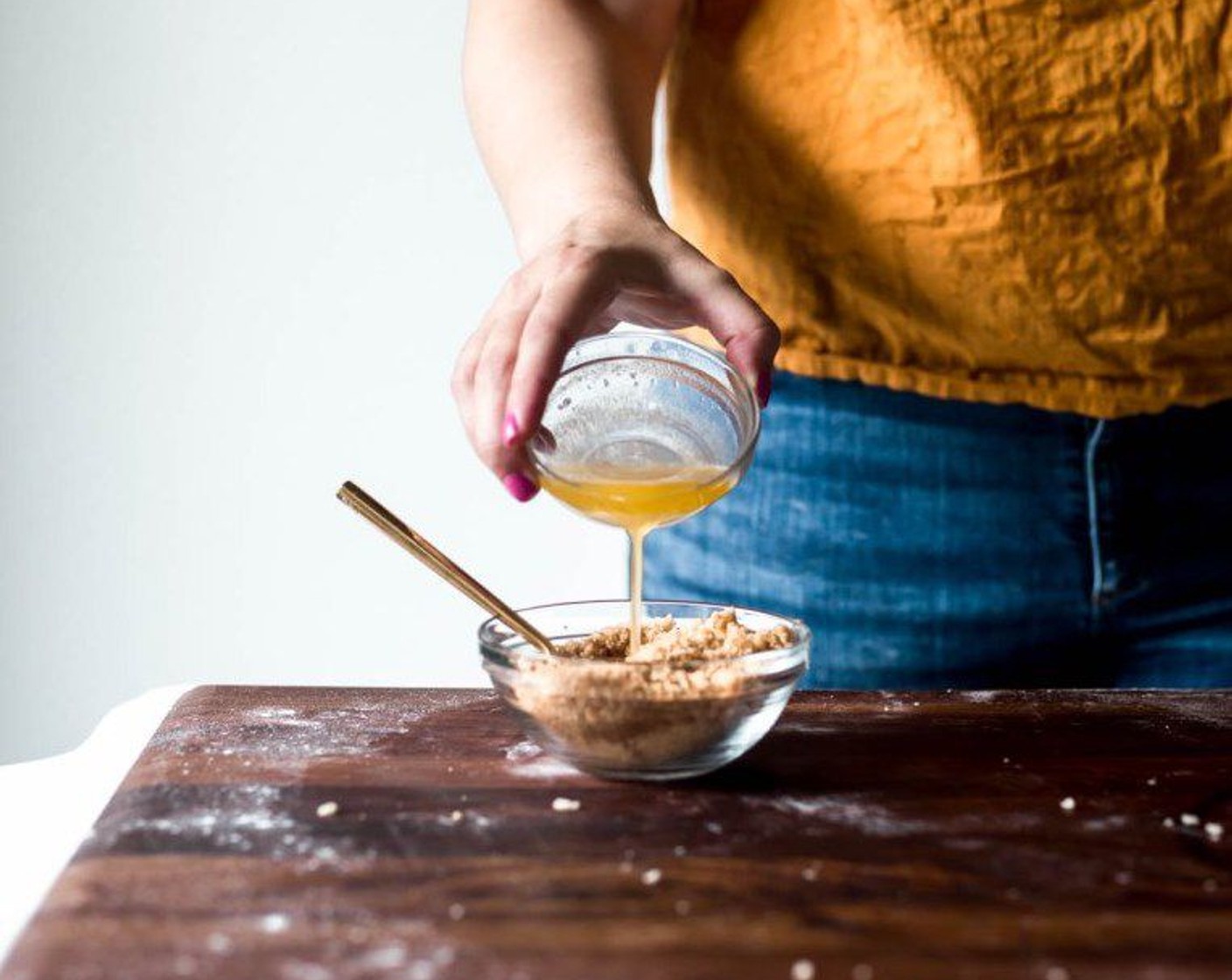 step 9 Mix Brown Sugar (1/2 cup), Butter (2 Tbsp), Simply Organic Cinnamon, Ground (1/2 tsp), and Salt (1 pinch) together until crumbly.