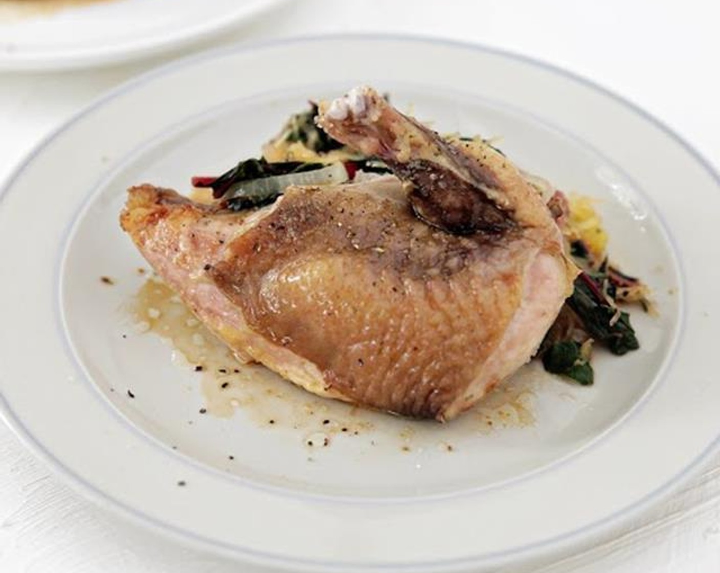 Guinea Hen with Greens and Spaghetti Squash