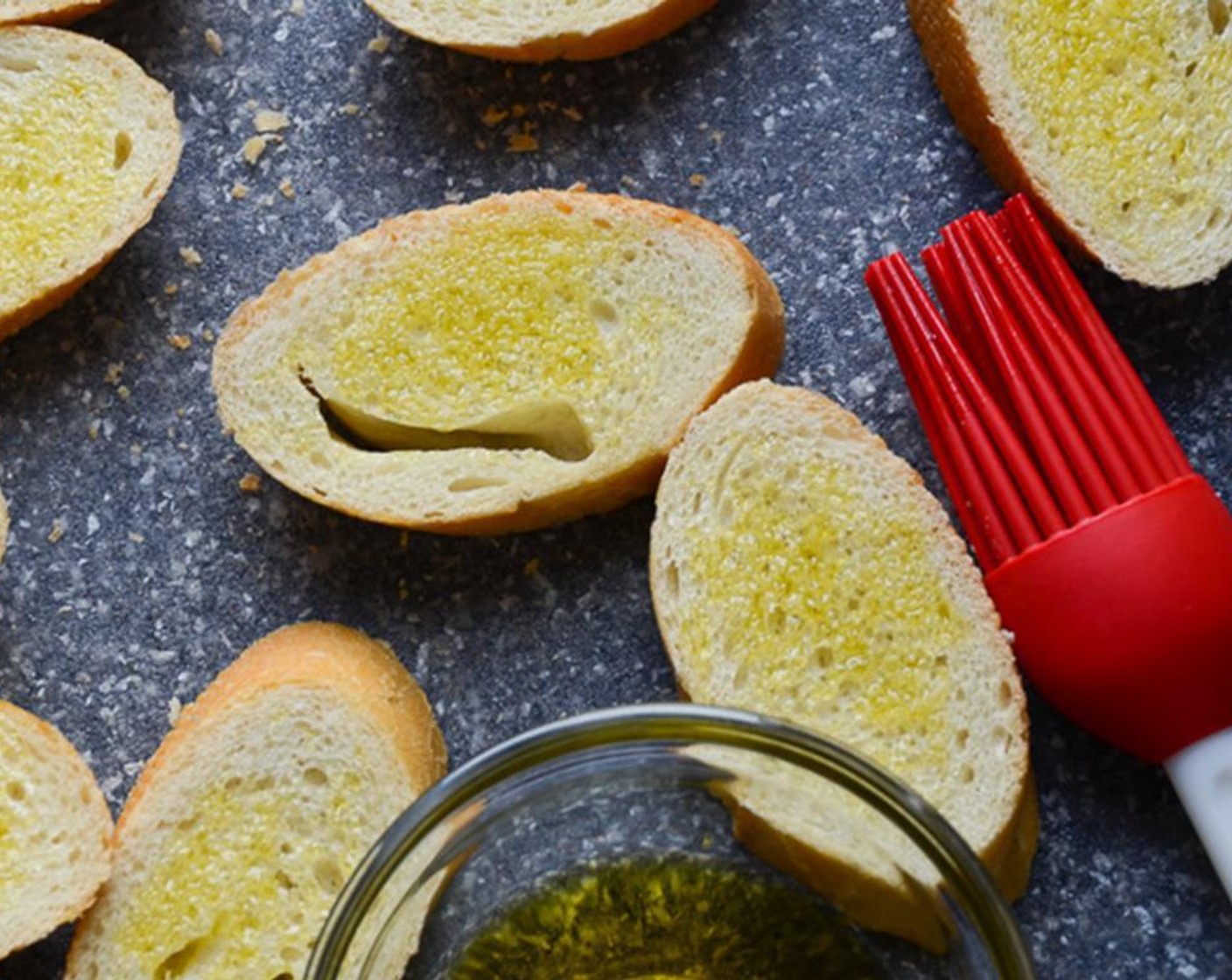 step 7 Brush the bread with Olive Oil (1/4 cup).