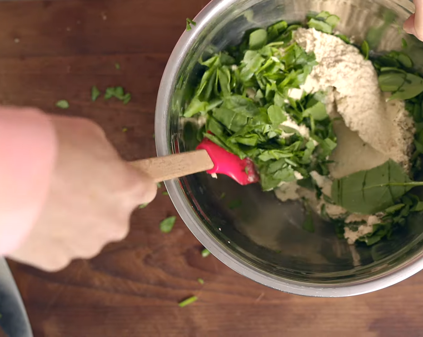 step 4 In a large bowl, combine 3 cups cashew ricotta and Fresh Spinach (2 cups). Set aside.