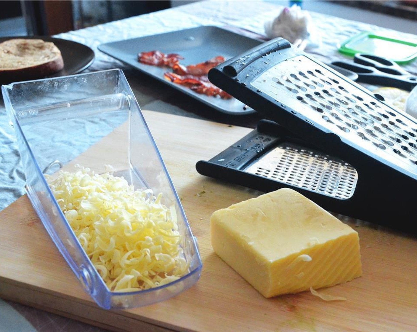 step 4 Shred the Jack and Cheddar Cheese (1/2 cup).