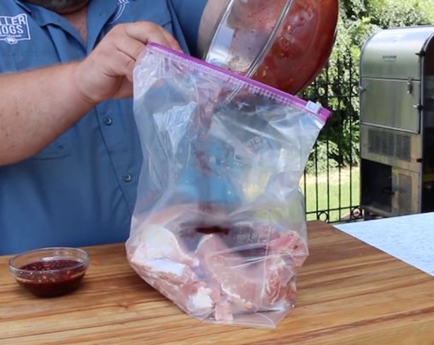 step 2 Place Center-Cut Pork Chops (8) in a large resealable plastic bag and pour marinade over the chops. Close the top of the bag and move the pork chops around so everything is covered with the marinade. Place in the refrigerator for 12 hours.