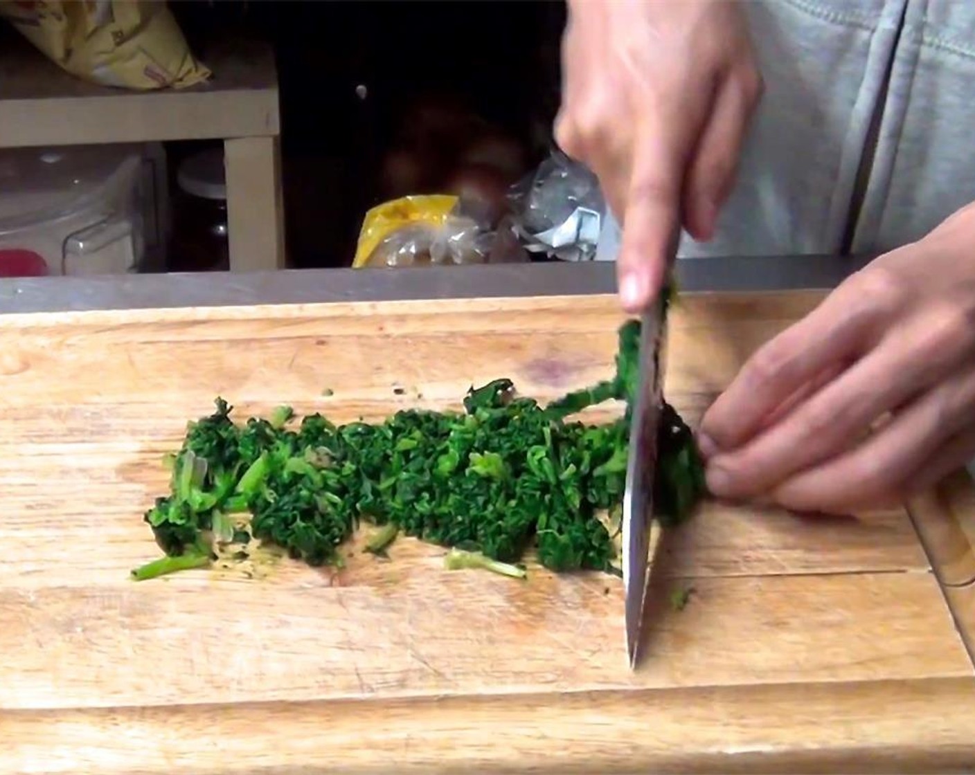 step 3 Finely chop the spinach.
