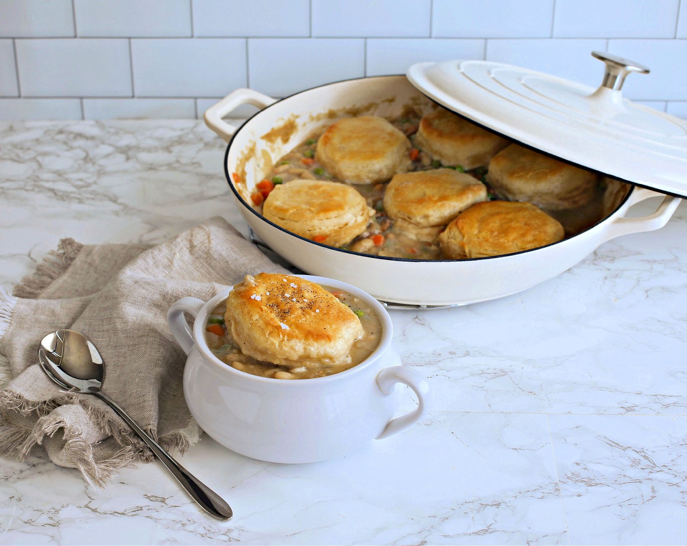 Biscuit Topped Veggie and White Bean Stew