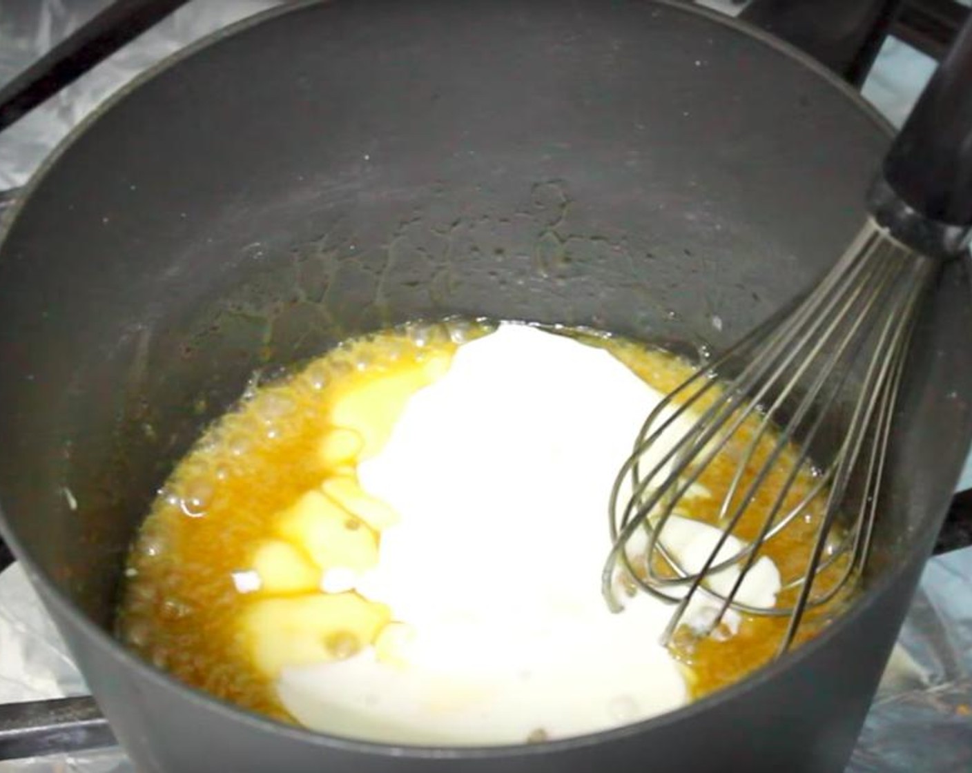 step 4 Add Heavy Cream (1/2 cup) and stir until mixed.