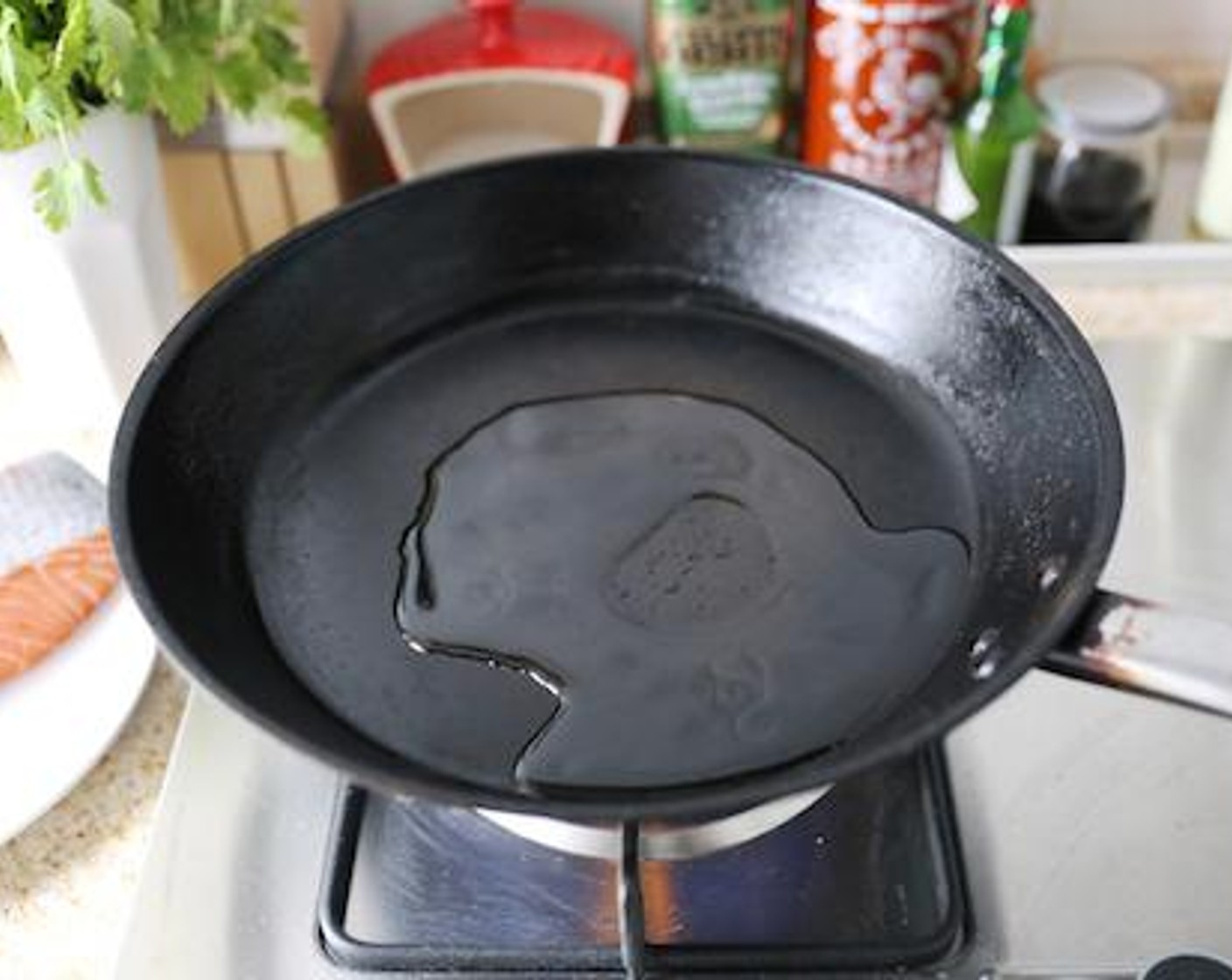 step 2 Add Vegetable Oil (3 Tbsp). Don't be afraid to add more if you are using a large pan.